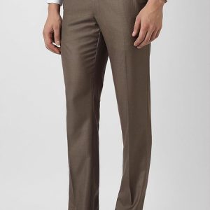 Van Heusen Men's Fashion Formal Mid Rise Slim Fit Premium Formal Trousers | Superior Comfort | Auto-Flex Waist Band | Soft Touch