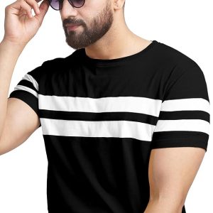 AUSK T-Shirt for Mens Double Stripes on Chest